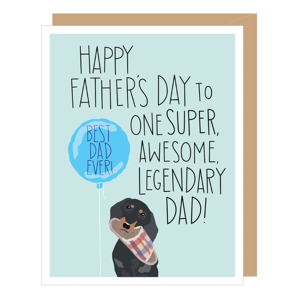Dachshund Legendary Father's Day Card Apartment 2 Cards Cards - Holiday - Father's Day
