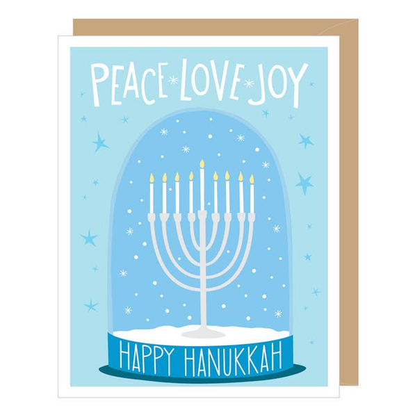 Menorah Snowglobe Hanukkah Card Apartment 2 Cards Cards - Holiday - Hanukkah