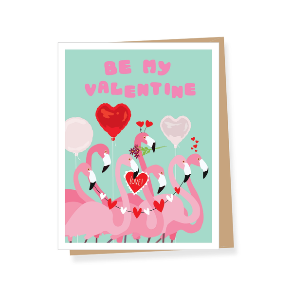 Flamingo Flock Valentine's Day Card Apartment 2 Cards Cards - Holiday - Valentine's Day