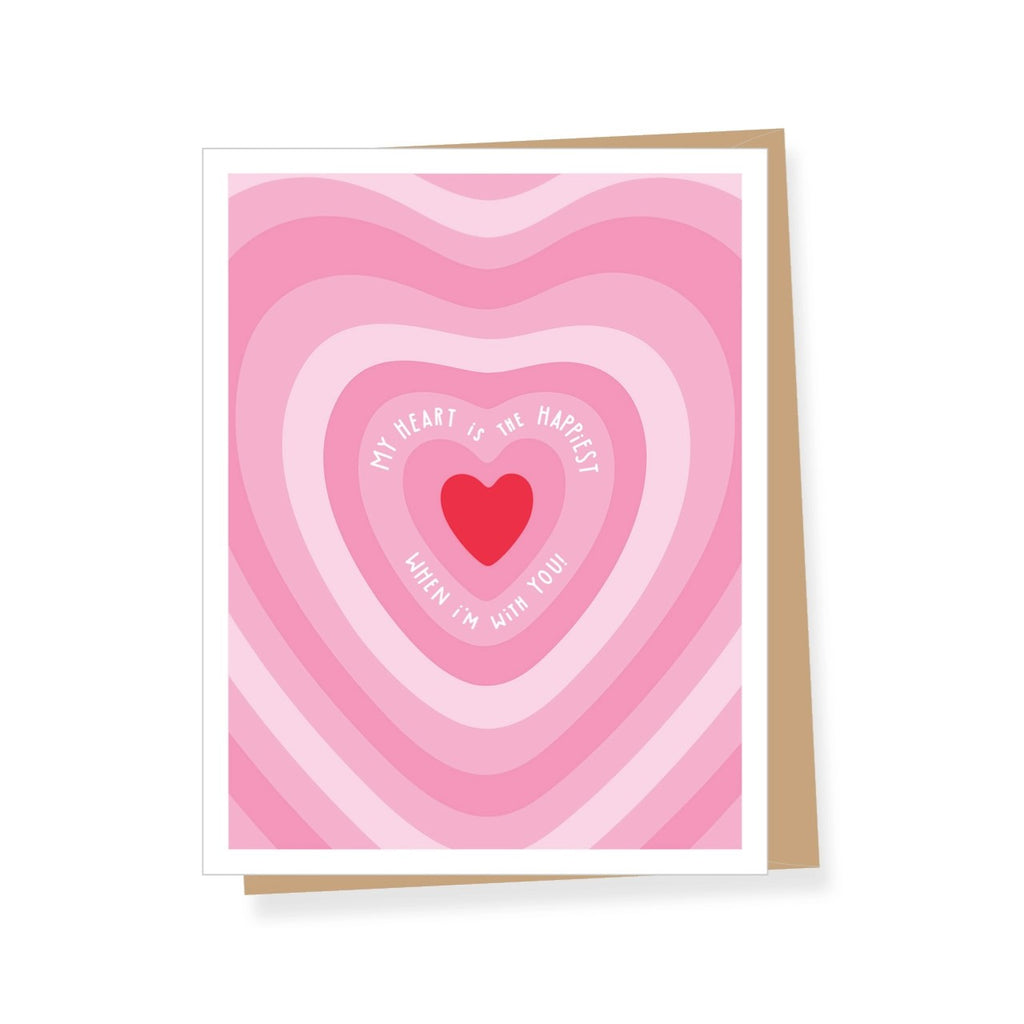 My Heart Is Happy Pink Valentine's Day Card Apartment 2 Cards Cards - Holiday - Valentine's Day