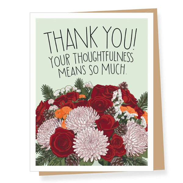 Winter Floral Thank You Card Apartment 2 Cards Cards - Thank You