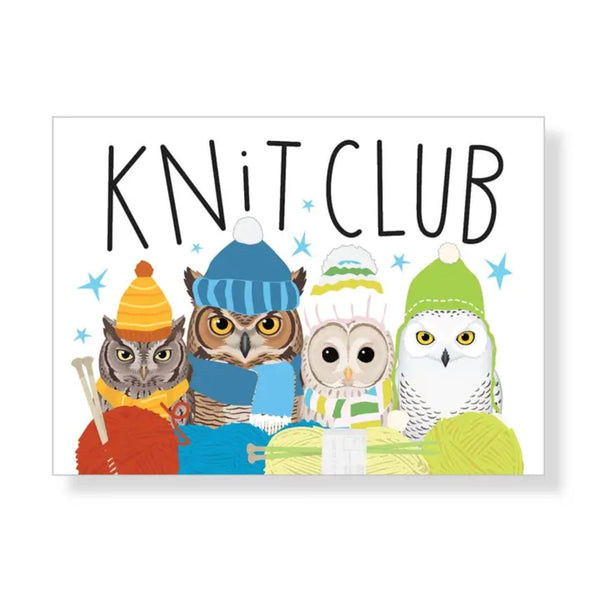 Knit Club Knitting Owls Magnet Apartment 2 Cards Home - Magnets