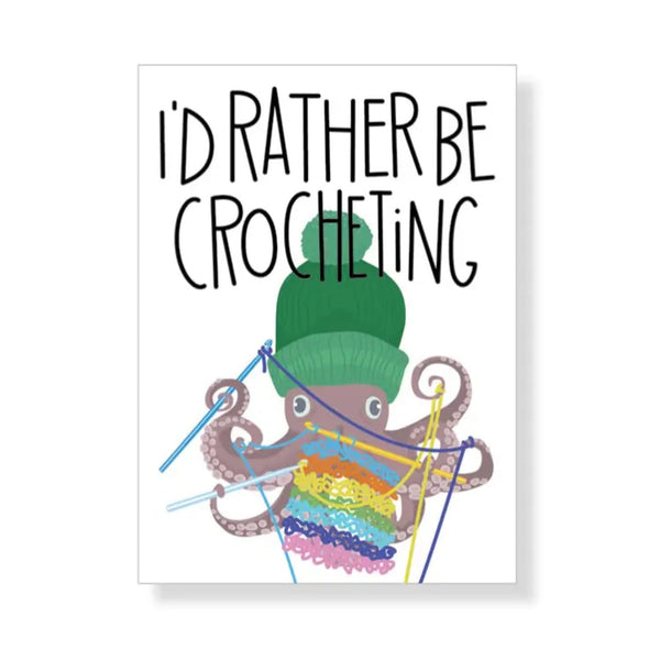 Octopus Rather Be Crocheting Magnet Apartment 2 Cards Home - Magnets