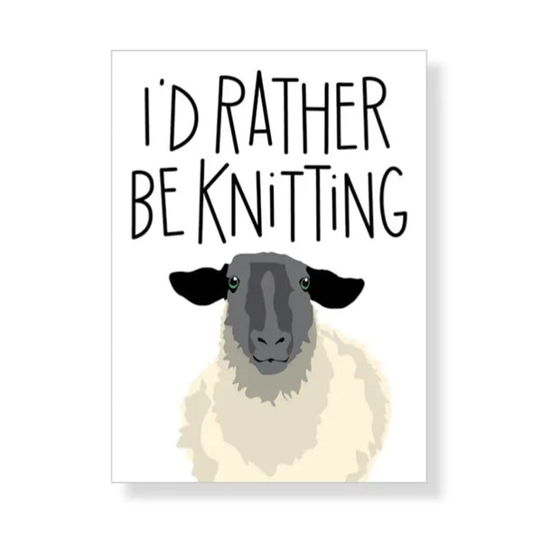 Sheep Rather Be Knitting Magnet Apartment 2 Cards Home - Magnets