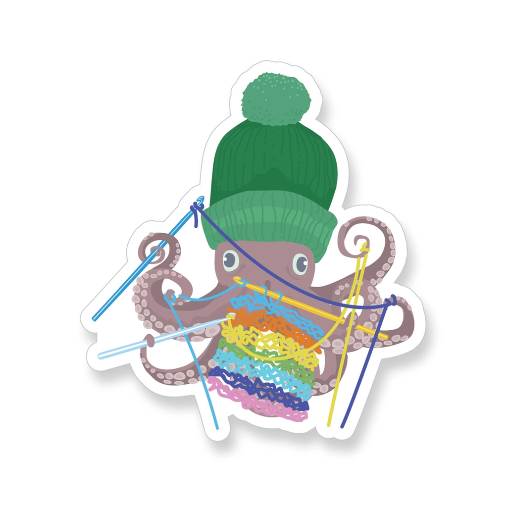 Rainbow Crochet Octopus Sticker Apartment 2 Cards Impulse - Decorative Stickers