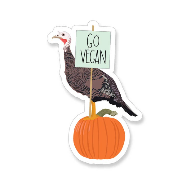 Thanksgiving Go Vegan Turkey Sticker Apartment 2 Cards Impulse - Decorative Stickers