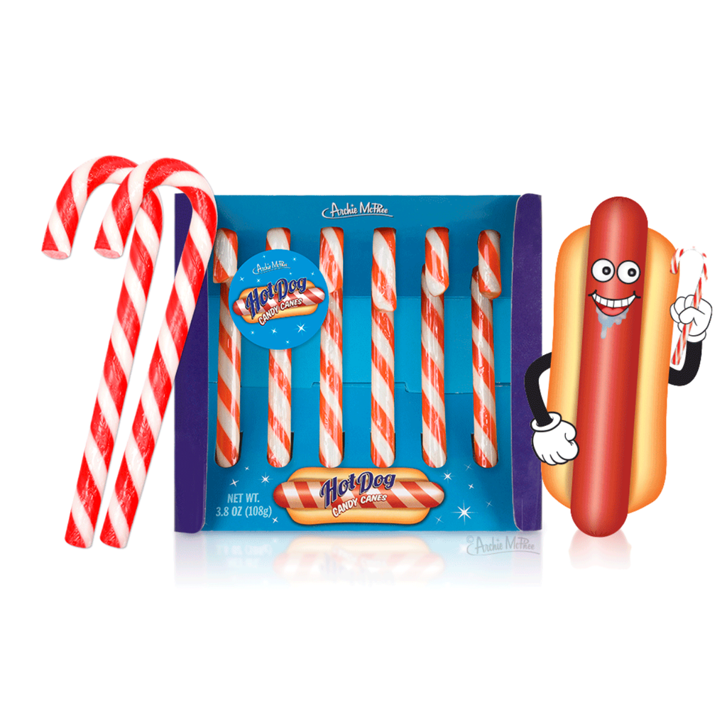 Hot Dog Candy Canes Archie McPhee Candy, Chocolate & Gum