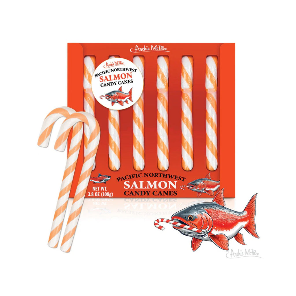 Pacific Northwest Salmon Candy Canes Archie McPhee Candy, Chocolate & Gum