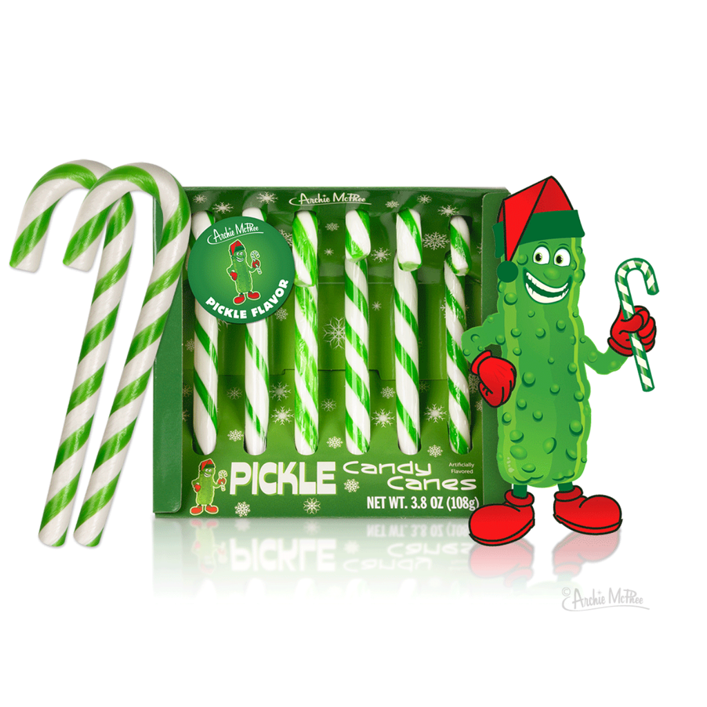 Pickle Flavored Candy Canes Archie McPhee Candy, Chocolate & Gum