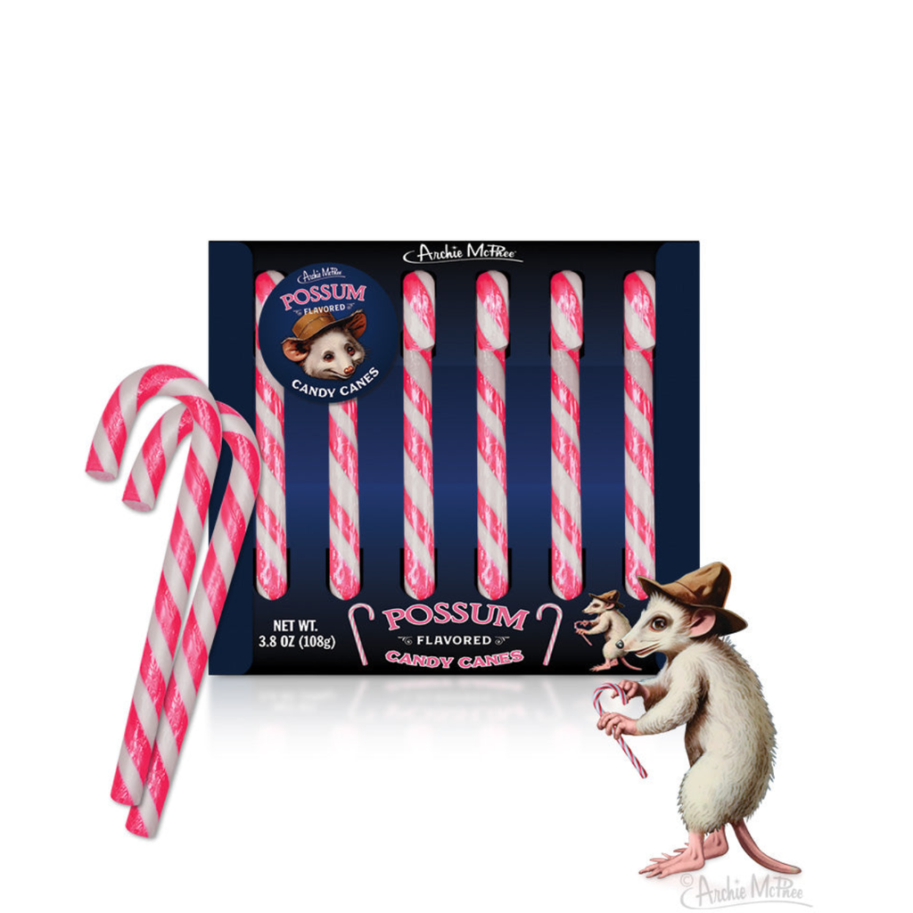 Possum Flavored Candy Canes Archie McPhee Candy, Chocolate & Gum