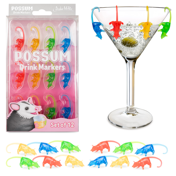 Possum Drink Markers Archie McPhee Home - Barware - Drink Markers & Wine Glass Charms