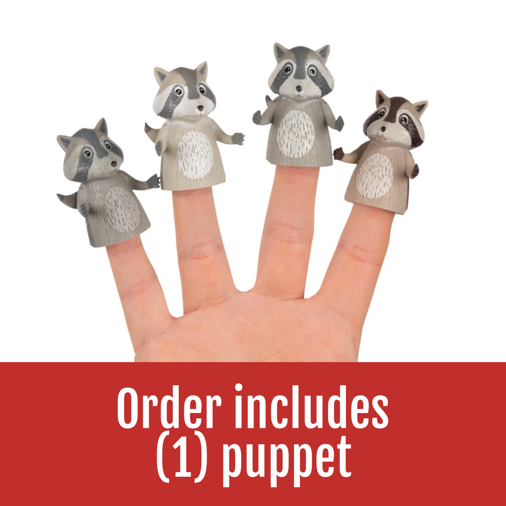 Finger Raccoon Finger Puppet Toy Archie McPhee Toys & Games - Finger Puppets - Animals