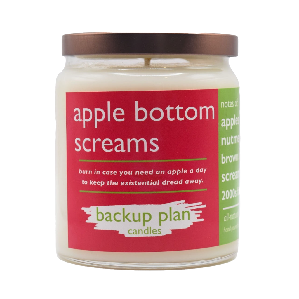 9oz Apple Bottom Screams Candle Backup Plan Candles Home - Candles