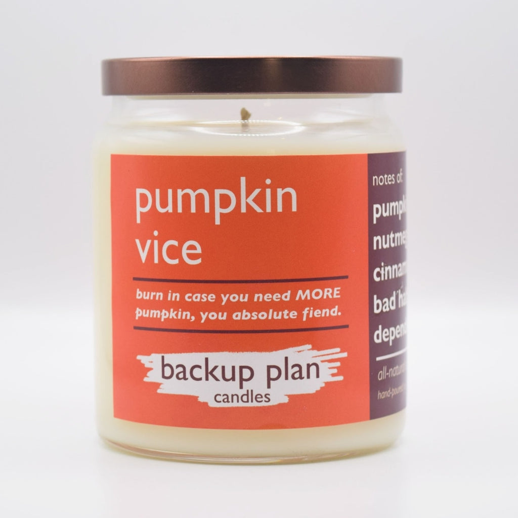9oz Pumpkin Vice Candle Backup Plan Candles Home - Candles