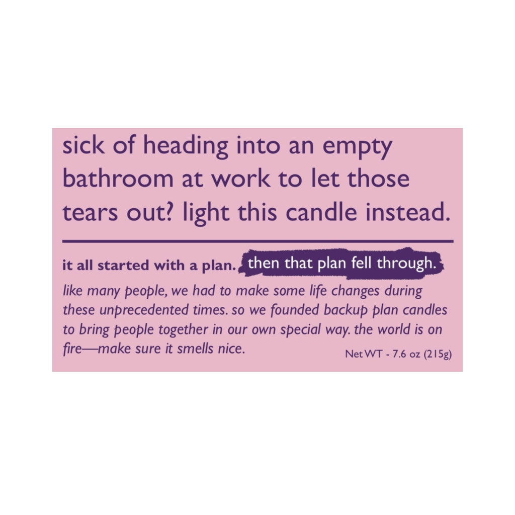 Ugly Crying Candle Backup Plan Candles Home - Candles