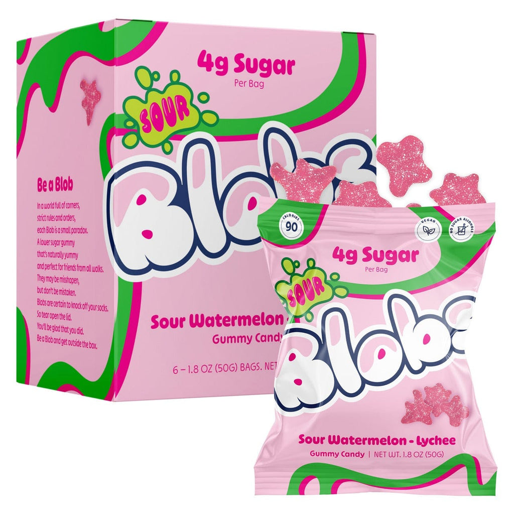 Blobs Sour Watermelon-Lychee Gummy Candy Blobs Candy, Chocolate & Gum