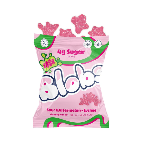 Blobs Sour Watermelon-Lychee Gummy Candy Blobs Candy, Chocolate & Gum