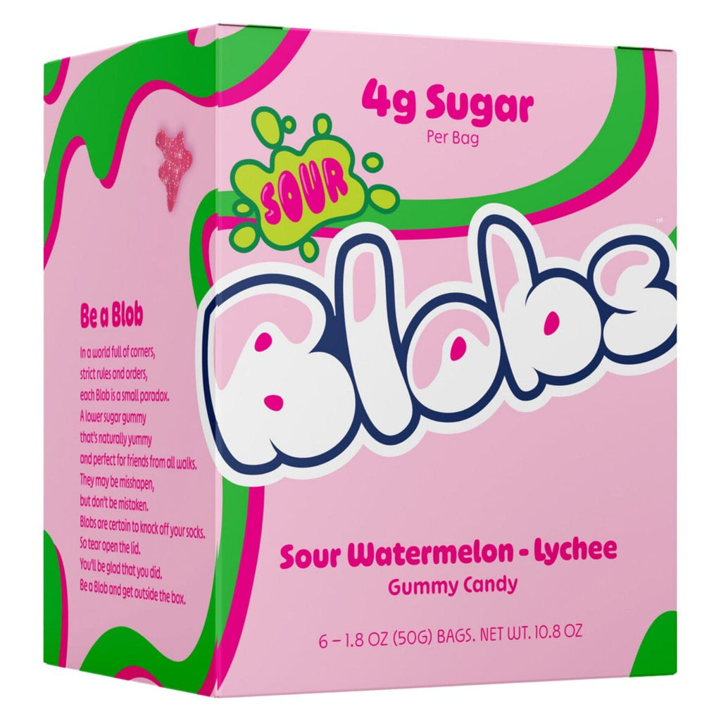Blobs Sour Watermelon-Lychee Gummy Candy Blobs Candy, Chocolate & Gum