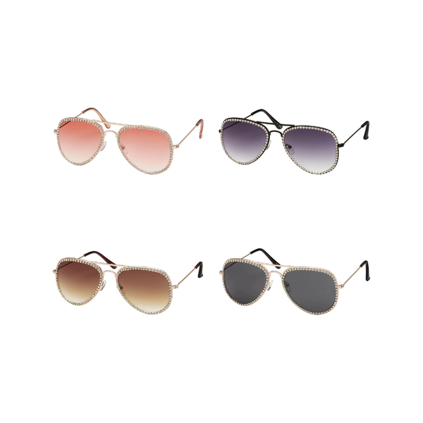 Jade Rhinestone Aviator Sunglasses - Adult Blue Gem Sunglasses Apparel & Accessories - Summer - Sunglasses