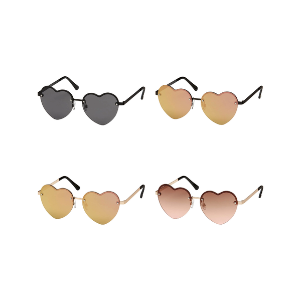 Jade Rimless Heart Sunglasses - Adult Blue Gem Sunglasses Apparel & Accessories - Summer - Sunglasses
