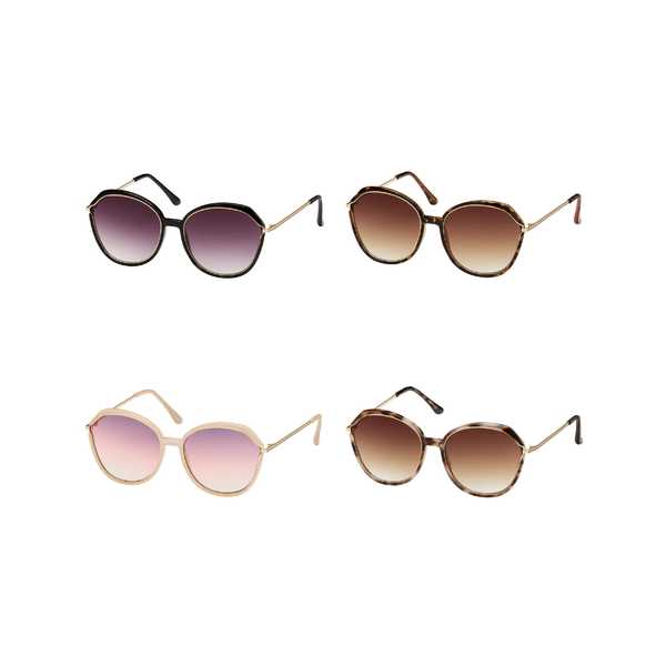 Jade Round Metal Inlay Sunglasses - Adult Blue Gem Sunglasses Apparel & Accessories - Summer - Sunglasses