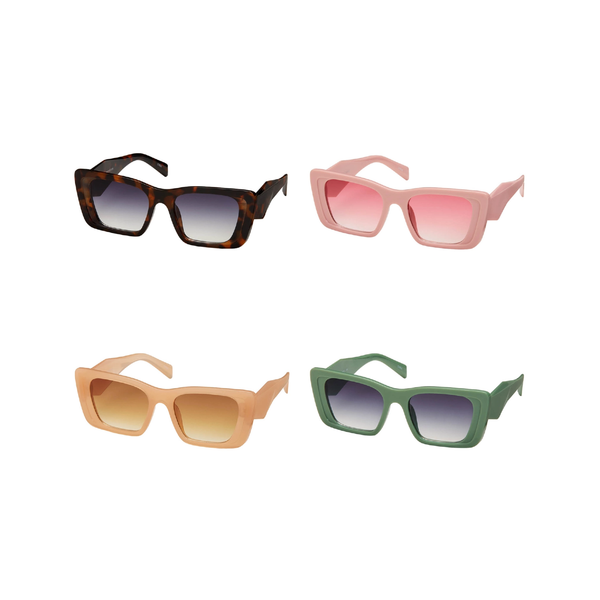Rose Angled Pop Color Sunglasses - Adult Blue Gem Sunglasses Apparel & Accessories - Summer - Sunglasses