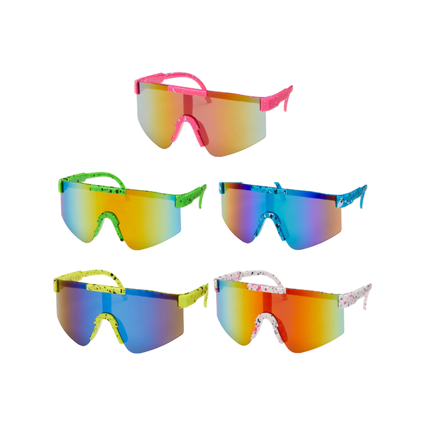Shield Mirror Color Frame Sunglasses - Kids Blue Gem Sunglasses Apparel & Accessories - Summer - Sunglasses