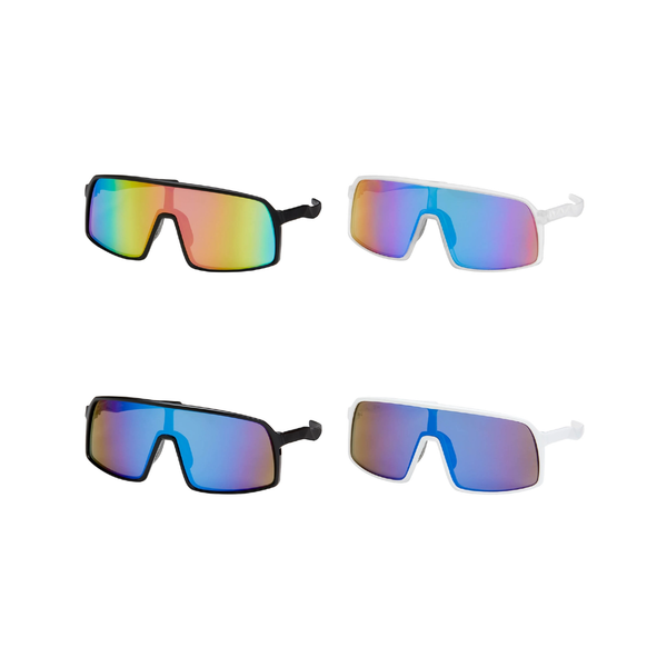 Shields Oversized Shield Mirror Lens Sunglasses - Adult Blue Gem Sunglasses Apparel & Accessories - Summer - Sunglasses
