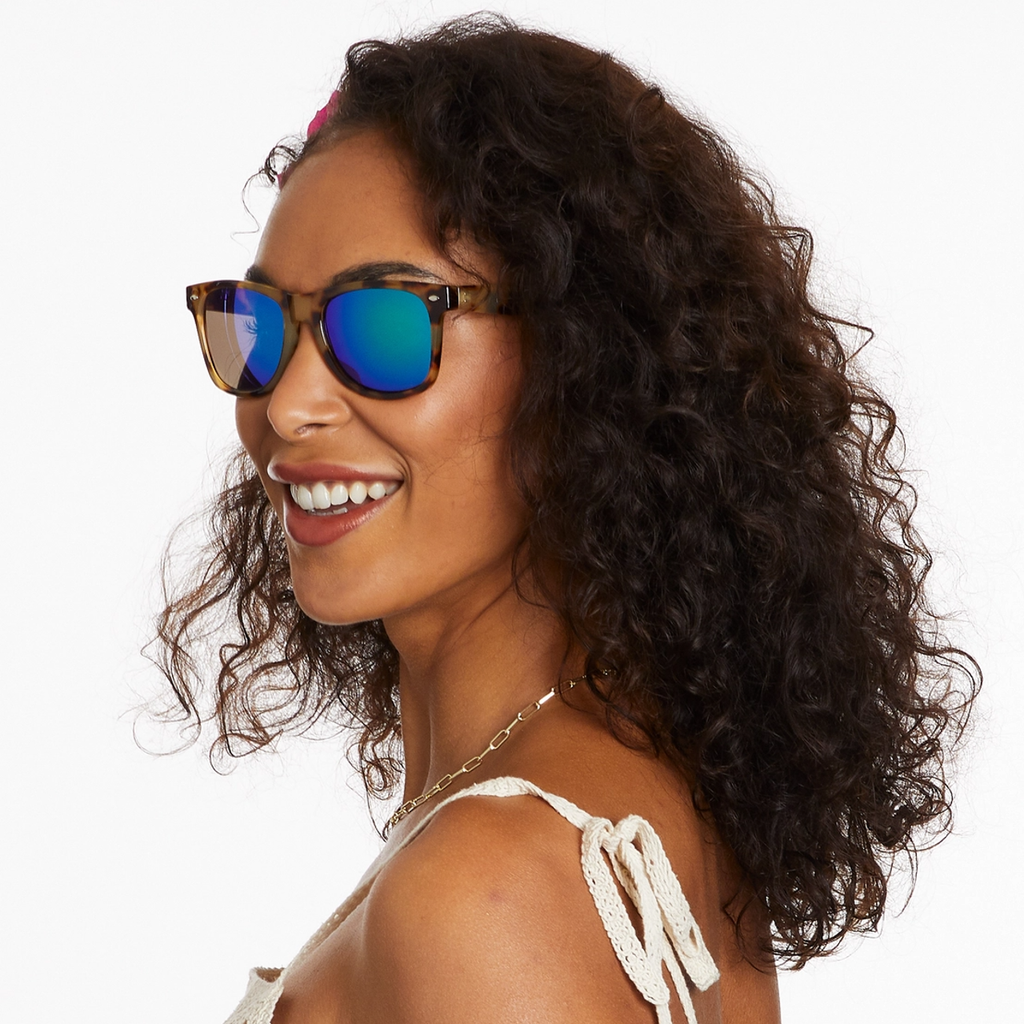Tort Mirror Color Lens Sunglasses - Adult Blue Gem Sunglasses Apparel & Accessories - Summer - Sunglasses