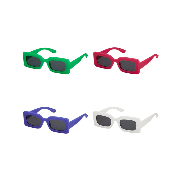 Vintage Rectangle Pop Colors Sunglasses - Adult Blue Gem Sunglasses Apparel & Accessories - Summer - Sunglasses