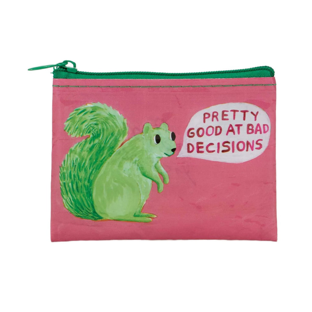 Good At Bad Decisions Coin Purse Blue Q Apparel & Accessories - Bags - Coin Purses