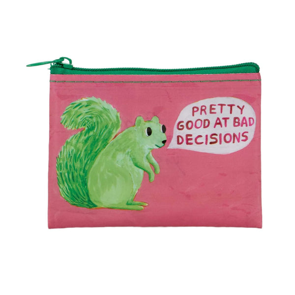 Good At Bad Decisions Coin Purse Blue Q Apparel & Accessories - Bags - Coin Purses