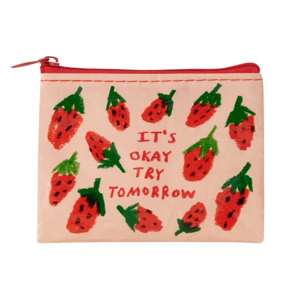 It's Ok Try Tomorrow Coin Purse Blue Q Apparel & Accessories - Bags - Coin Purses & Wallets