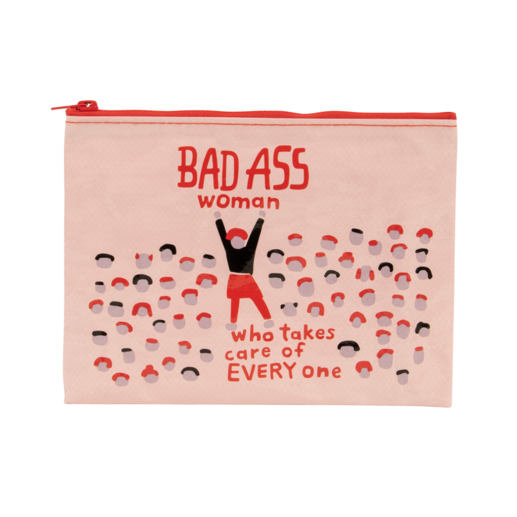 Bad A** Woman Who Takes Care Of Everyone Zipper Pouch Blue Q Apparel & Accessories - Bags - Pouches & Cases