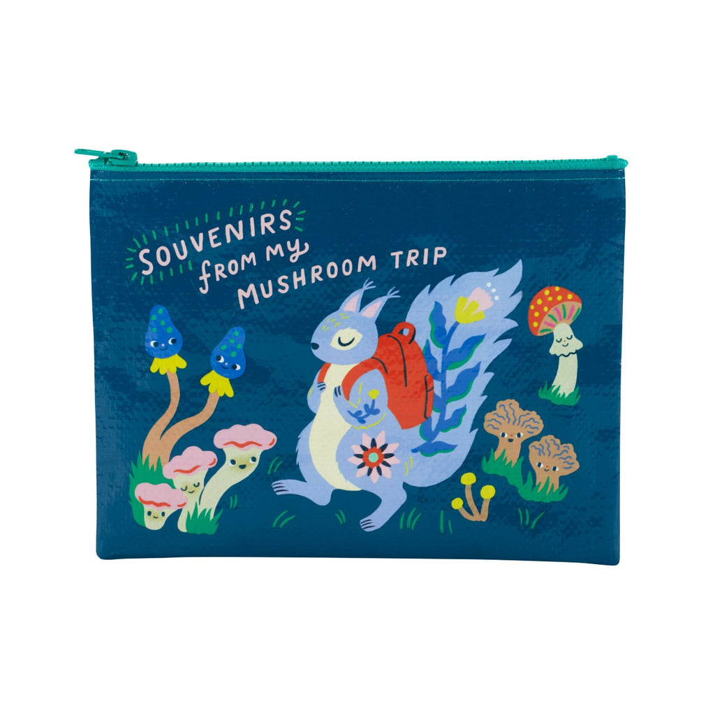 Mushroom Trip Zipper Pouch Blue Q Apparel & Accessories - Bags - Pouches & Cases