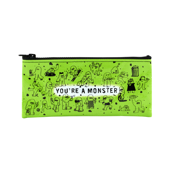 You're A Monster Pencil Case Blue Q Apparel & Accessories - Bags - Pouches & Cases - Pen & Pencil Cases