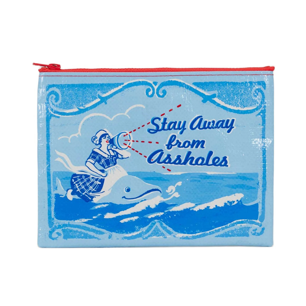 Stay Away Assholes Zipper Pouch Blue Q Apparel & Accessories - Bags - Pouches & Cases