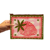 Strawberry Clouds Zipper Pouch Blue Q Apparel & Accessories - Bags - Pouches & Cases