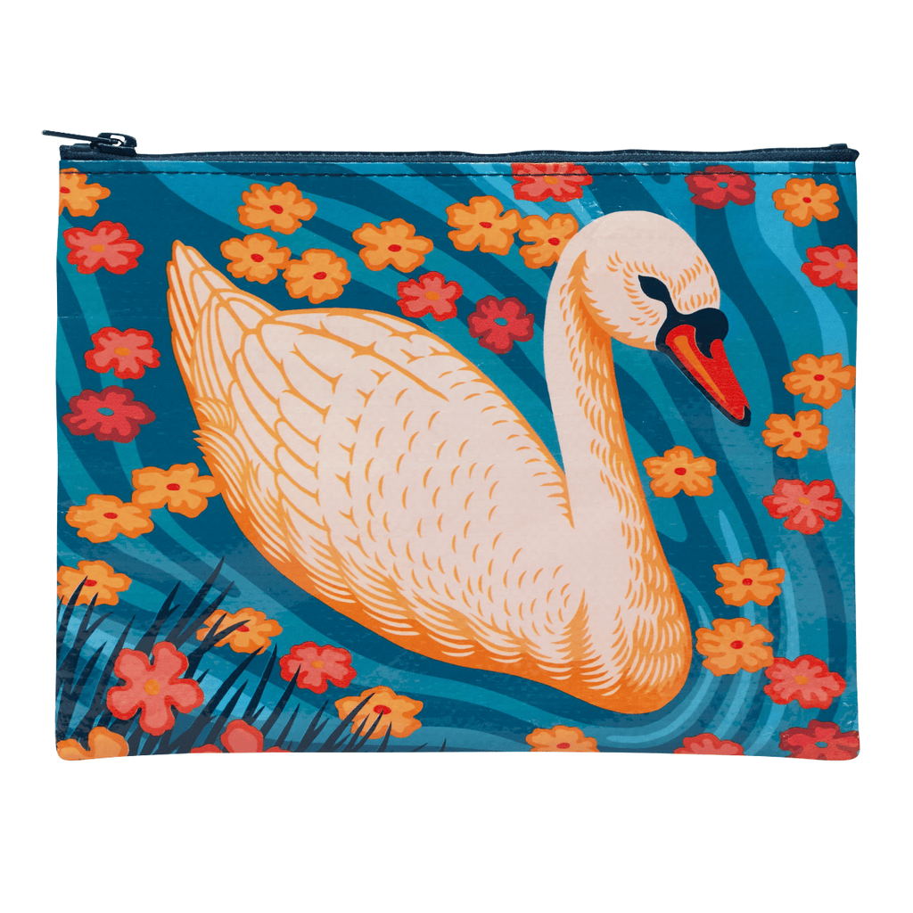Swan Zipper Pouch Blue Q Apparel & Accessories - Bags - Pouches & Cases