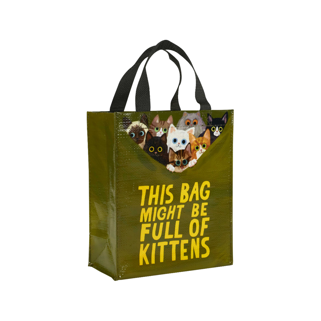 Bag Full Of Kittens Handy Tote Blue Q Apparel & Accessories - Bags - Reusable Shoppers & Tote Bags