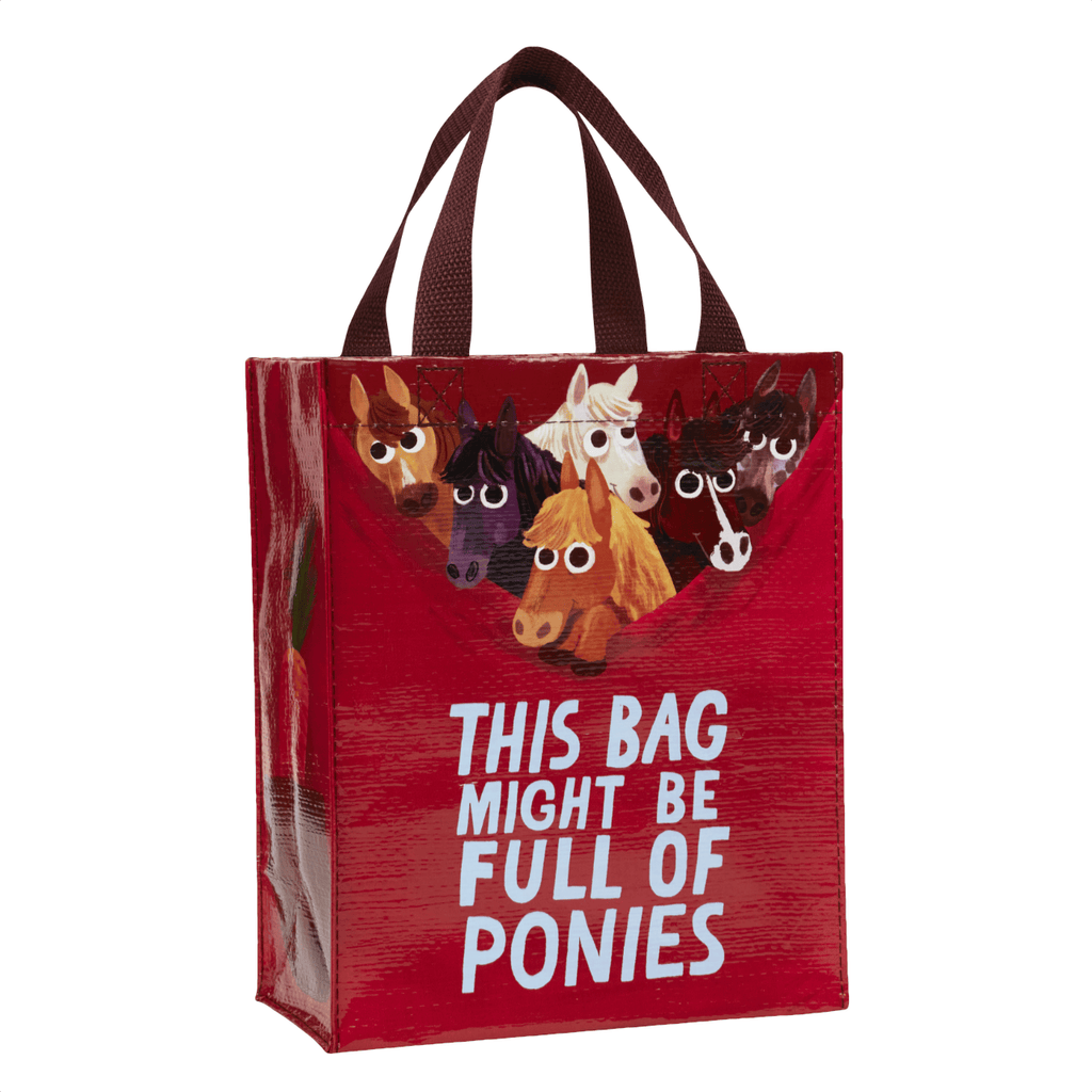 Bag Full Of Ponies Handy Tote Bag Blue Q Apparel & Accessories - Bags - Reusable Shoppers & Tote Bags
