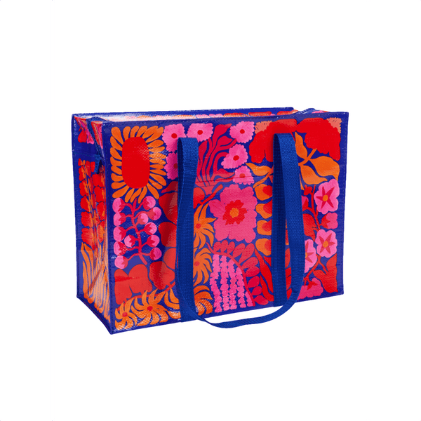 Bright Blooms Shoulder Tote Bag Blue Q Apparel & Accessories - Bags - Reusable Shoppers & Tote Bags