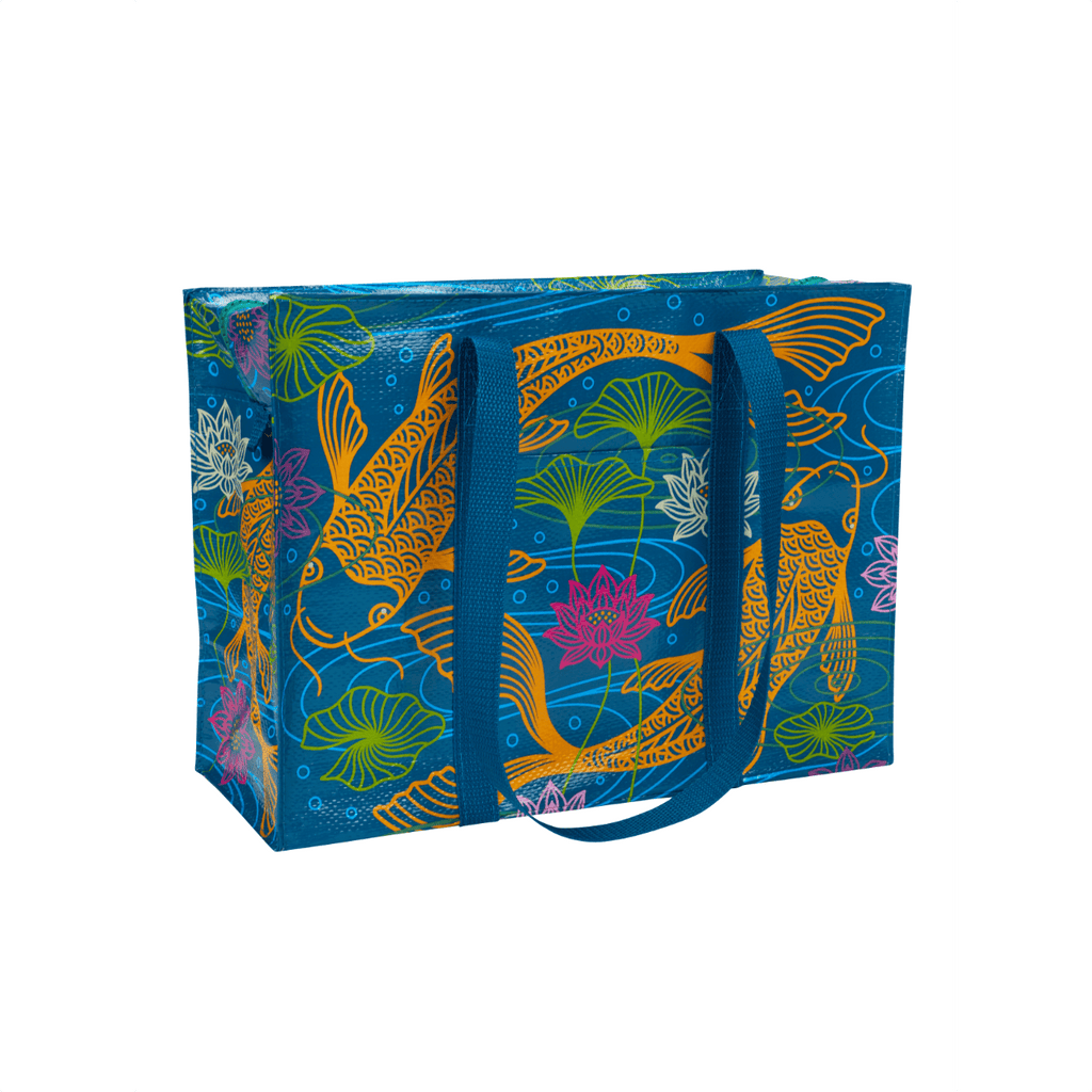 Koi Shoulder Tote Bag Blue Q Apparel & Accessories - Bags - Reusable Shoppers & Tote Bags