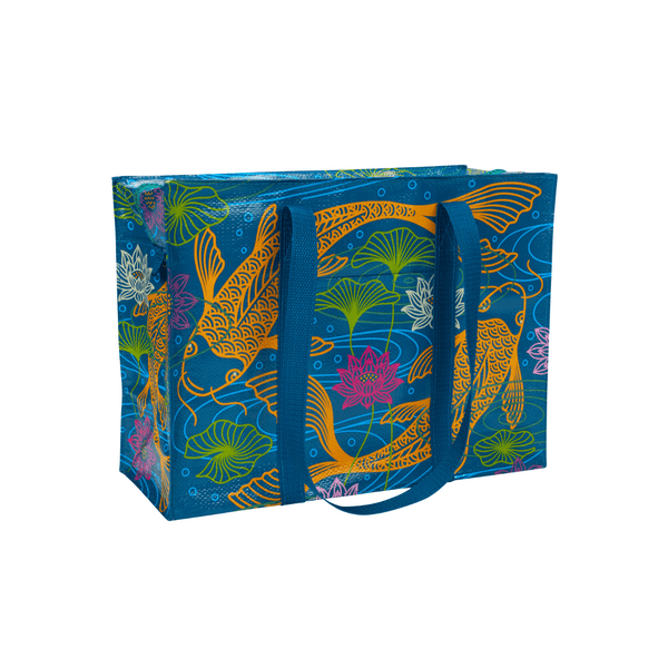 Koi Shoulder Tote Bag Blue Q Apparel & Accessories - Bags - Reusable Shoppers & Tote Bags