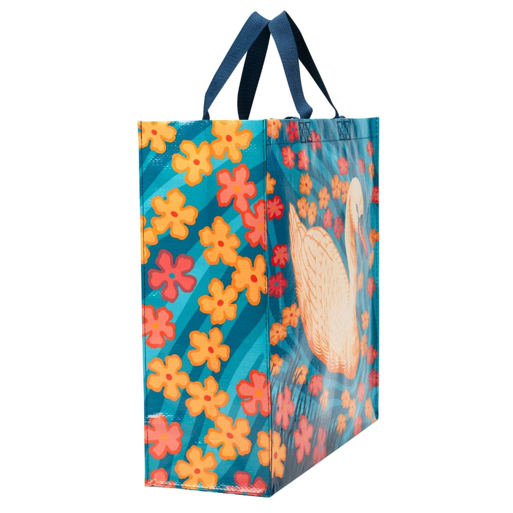 Swan Shopper Tote Bag Blue Q Apparel & Accessories - Bags - Reusable Shoppers & Tote Bags
