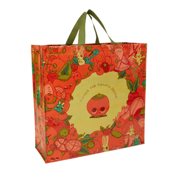 Tomato Season Shopper Tote Bag Blue Q Apparel & Accessories - Bags - Reusable Shoppers & Tote Bags