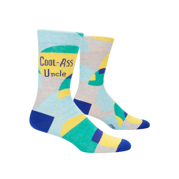 Cool Ass Uncle Crew Socks - Mens Blue Q Apparel & Accessories - Socks - Adult - Mens