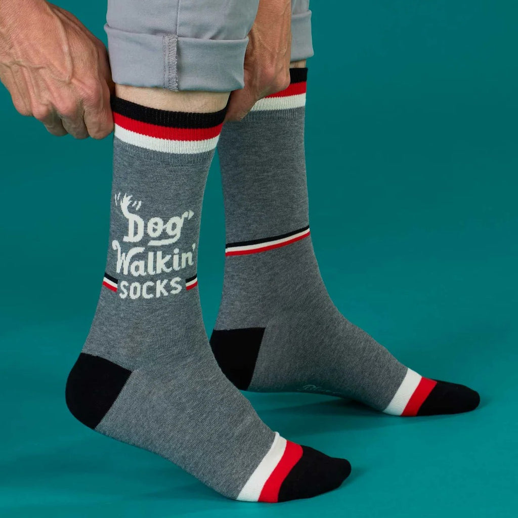 Dog Walkin Crew Socks - Mens Blue Q Apparel & Accessories - Socks - Adult - Mens