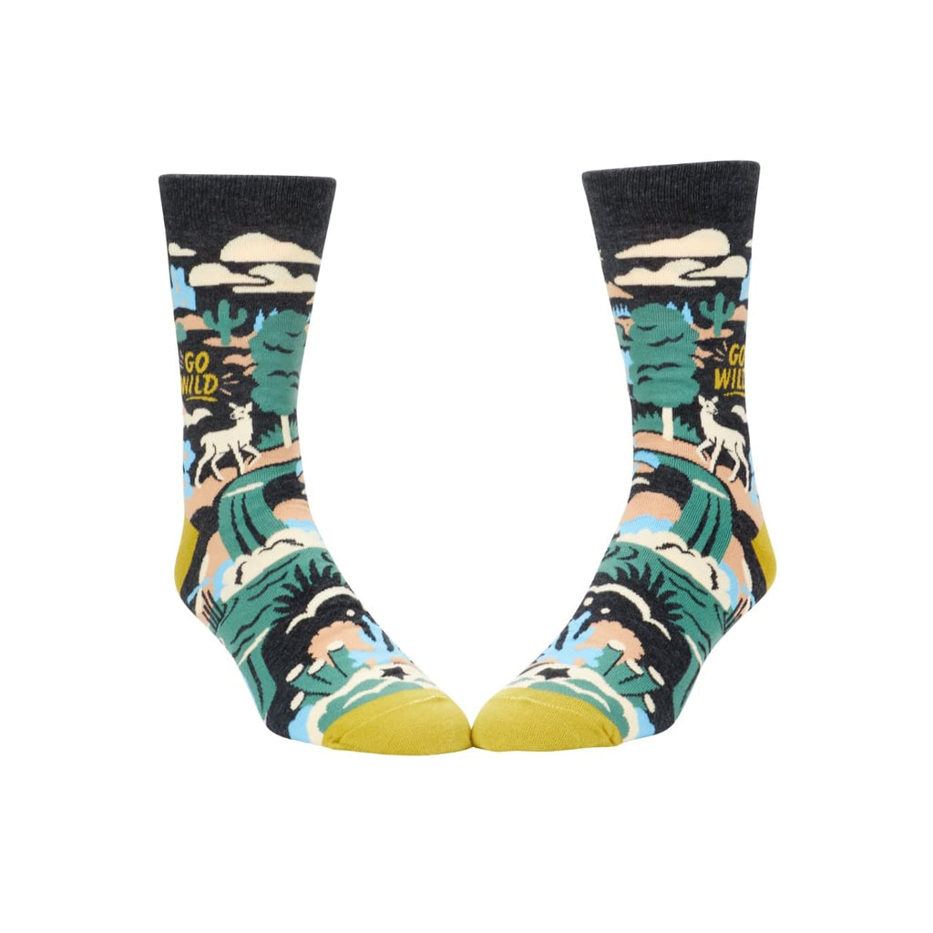 Go Wild Crew Socks - Mens Blue Q Apparel & Accessories - Socks - Adult - Mens
