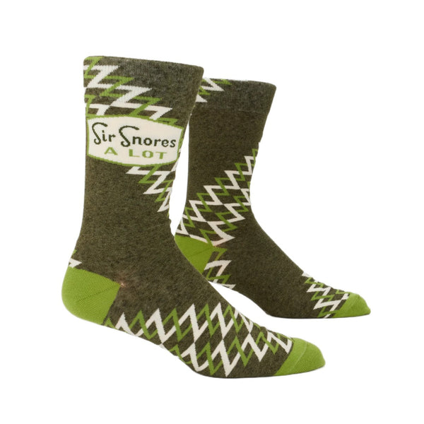 Sir Snores A Lot Crew Socks - Mens Blue Q Apparel & Accessories - Socks - Adult - Mens
